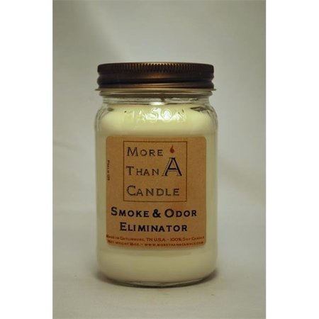 MORE THAN A CANDLE More Than A Candle SOE16M 16 oz Mason Jar Soy Candle; Smoke & Odor Eliminator SOE16M